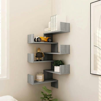vidaXL Wand-Eckregale 2 Stk. Grau Sonoma 40x40x50 cm Holzwerkstoff - 815207