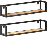 vidaXL Wandregale 2 Stk. 80 cm Raues Mangoholz