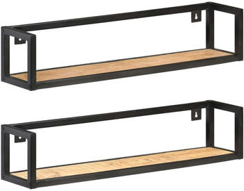 vidaXL Wandregale 2 Stk. 80 cm Raues Mangoholz - 320670
