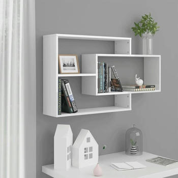 vidaXL Wandregale Hochglanz-wei&szlig; 104x20x58,5 cm Holzwerkstoff - 800330