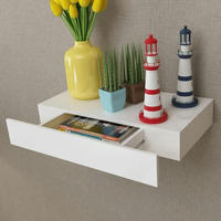 vidaXL Wandregal mit Schublade MDF Wei&szlig;