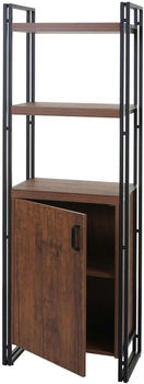 Mendler B&uuml;cherregal HWC-A27 165x55cm 3D-Struktur Wildeiche-Optik - braun Massivholz 60163+60164