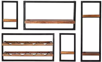 SIT Panama Wandregal-Set 5-teilig Mangoholz (09200-01)