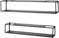 HAKU Wandregal "H&auml;ngeregal, Wandboard" Set, rechteckig - aus Metall Schwarz - B/T/H