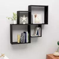 vidaXL W&uuml;rfelregal Schwarz 80x15x78,5 cm Holzwerkstoff