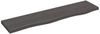 vidaXL Wandregal Dunkelbraun 80x20x2 cm Massivholz Eiche Behandelt