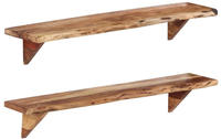 vidaXL Wandregale 2 Stk. 110x20x18 cm Massivholz Akazie