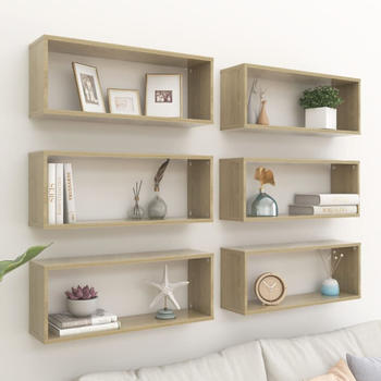 vidaXL W&uuml;rfelregale 6 Stk. Sonoma-Eiche 60x15x23 cm (807144)