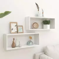 vidaXL W&uuml;rfelregale 2 Stk. Wei&szlig; 60x15x23 cm Holzwerkstoff