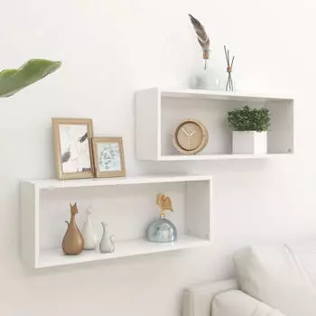 vidaXL Würfelregale 2 Stk. Weiß 60x15x23 cm (807133)