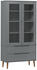 vidaXL Vitrinenschrank MOLDE Grau 90x35x175 cm Massivholz Kiefer (350545)