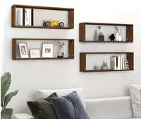 Wandregale 4 Stk. Braun Eichen-optik 80x15x26,5cm Holzwerkstoff Vidaxl