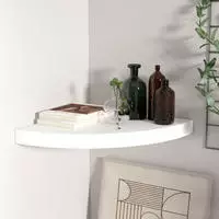 vidaXL Schwebendes Eckregal Wei&szlig; 35x35x3,8 cm MDF