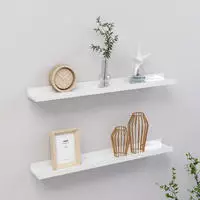 vidaXL Wandregale 2 Stk. Hochglanz-Wei&szlig; 60x9x3 cm