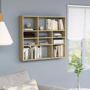 vidaXL Wandregal Sonoma-Eiche 90x16x78 cm (802942)