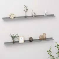 vidaXL Wandregale 2 Stk. Grau 115x9x3 cm