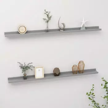 vidaXL Wandregale 2 Stk. Grau 115x9x3 cm (326673)