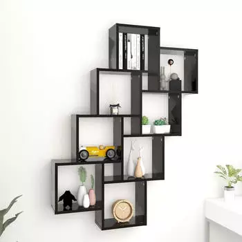 vidaXL W&uuml;rfelregal Schwarz 90x15x119 cm (807179)