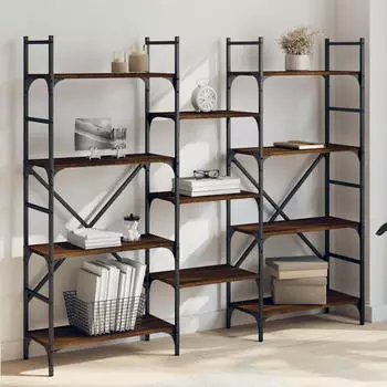 vidaXL B&uuml;cherregal Braun Eichen-Optik 160x28,5x136,5 cm (838877)