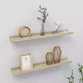 vidaXL Wandregale 2 Stk. Sonoma-Eiche 60x9x3 cm (326680)