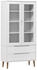 vidaXL Vitrinenschrank MOLDE Weiß 90x35x175 cm Massivholz Kiefer (350544)
