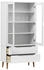 vidaXL Vitrinenschrank MOLDE Weiß 90x35x175 cm Massivholz Kiefer (350544)