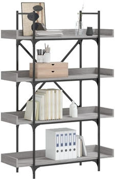 vidaXL B&uuml;cherregal 4 B&ouml;den Grau Sonoma 100x33x145,5 cm (837695)