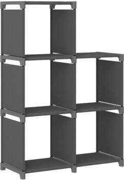 vidaXL W&uuml;rfel-Regal 5 F&auml;cher Grau 103x30x72,5 cm Stoff (322604)