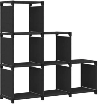 vidaXL W&uuml;rfel-Regal 6 F&auml;cher Schwarz 103x30x72,5 cm Stoff (322606)