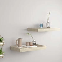 vidaXL Schwebende Wandregale 2 Stk. Eichefarben 40x23x3,8cm MDF