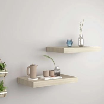 vidaXL Schwebende Wandregale 2 Stk. Eichefarben 40x23x3,8cm MDF (323869)