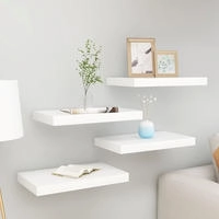 vidaXL Schweberegale 4 Stk. Eichen-Optik und Wei&szlig; 50x23x3,8 cm MDF