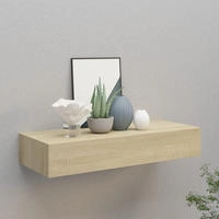 vidaXL Wandregal mit Schublade Eichen-Optik 60x23,5x10 cm MDF