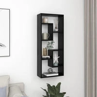 vidaXL Wandregal Schwarz 36x16x90 cm Holzwerkstoff