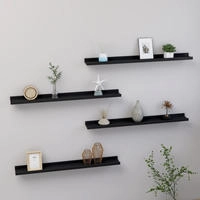 vidaXL Wandregale 4 Stk. Schwarz 80x9x3 cm