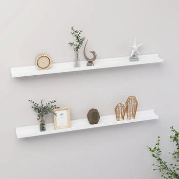 vidaXL Wandregale 2 Stk. Weiß 100x9x3 cm (326658)
