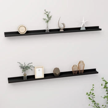 vidaXL Wandregale 2 Stk. Schwarz 115x9x3 cm (326666)