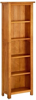 vidaXL Bücherregal 5 Fächer 45x22x140 cm Massivholz Eiche (331741)