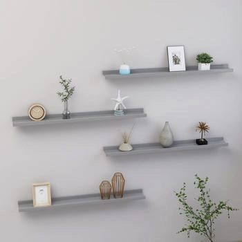 vidaXL Wandregale 4 Stk. Grau 80x9x3 cm (326676)