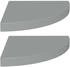 vidaXL Eck-Schweberegale 2 Stk. Grau 35x35x3,8 cm MDF (323923)