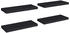 vidaXL Schweberegale 4 Stk. Schwarz 60x23,5x3,8cm MDF (323834)