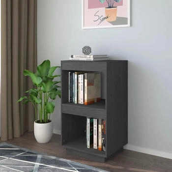 vidaXL B&uuml;cherregal Grau 40x35x71 cm Massivholz Kiefer (810841)