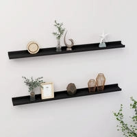 vidaXL Wandregale 2 Stk. Schwarz 100x9x3 cm