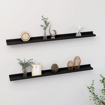 vidaXL Wandregale 2 Stk. Schwarz 100x9x3 cm (326665)