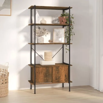 vidaXL Regal mit 5 Böden und Schrank 80x40x163 cm Stahl (336356)