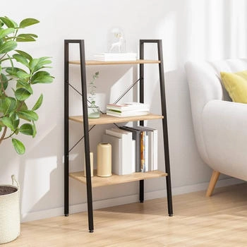 vidaXL Standregal 3 B&ouml;den Hellbraun und Schwarz 56x35x108 cm (336361)