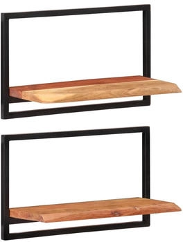 vidaXL Wandregale 2 Stk. 60x25x35 cm Massivholz Akazie (338459)