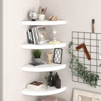 vidaXL Eck-Schweberegale 4 Stk. Wei&szlig; 35x35x3,8 cm MDF