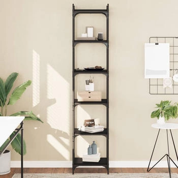vidaXL B&uuml;cherregal 6 B&ouml;den Schwarz 40x30x188 cm (837642)