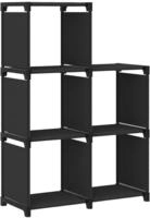 vidaXL W&uuml;rfelregal mit 5 F&auml;chern Schwarz 103x30x72,5 cm Stoff